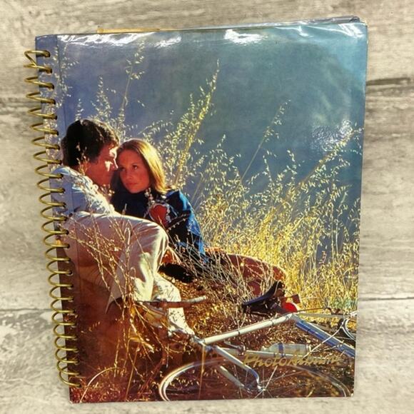 Vintage 1970 Photo Album Book Couple of Lovers Crashed Their Bike  Retro - Picture 1 of 6